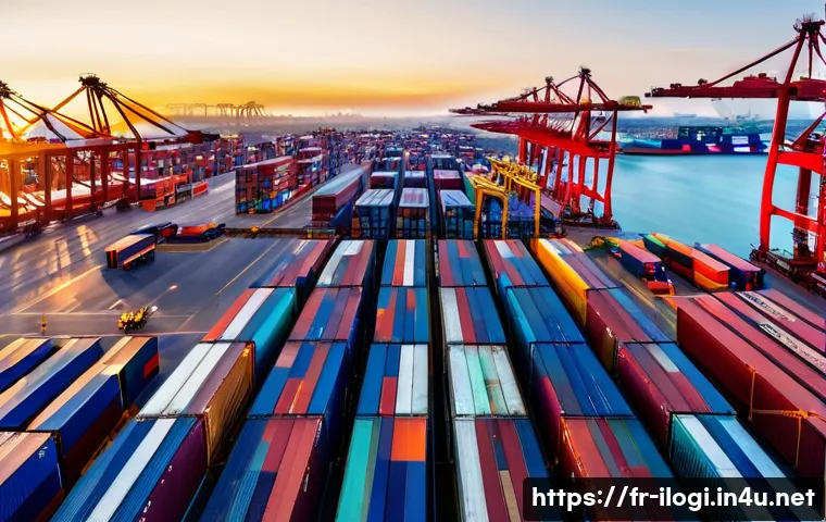 국제물류사 자격증의 경쟁력 있는 점 - **Prompt Title: Global Logistics Hub: Seamless Interconnectedness**
**Image Description:** A dy...