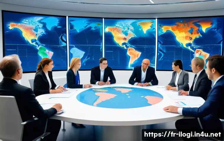국제물류 계약서 작성 시 주의할 점 - **Prompt:** "A diverse group of logistics professionals, featuring French and European individuals (...