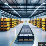 국제물류사가 직면하는 일반적인 문제 - A modern, high-tech international logistics warehouse with automated robotic arms and mobile robots ...