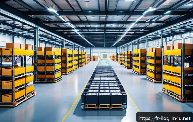 국제물류사가 직면하는 일반적인 문제 - A modern, high-tech international logistics warehouse with automated robotic arms and mobile robots ...