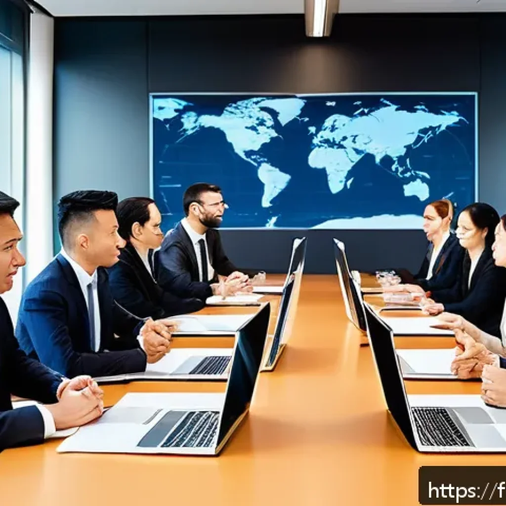 국제물류사에게 유용한 협상 사례 - A professional international logistics negotiation scene set in a modern office, featuring diverse b...